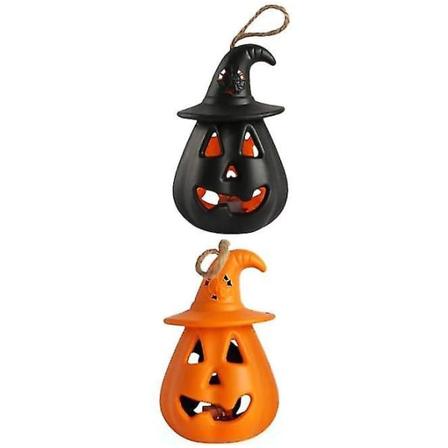 2kpl Halloween Pumpkin Lyhty Pelottava pääkallo lamppu Led yövalo kauhupaikka asettelu rekvisiitta joulukoristelu lelu kannettava kauhu koristelu 