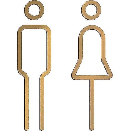 Mand Kvinde Metal Vægskilt Plade Toilet Dørskilt Vaskerum Etiket WC Skilt TY