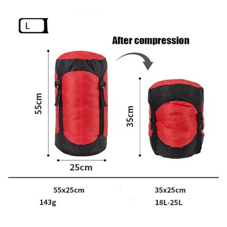 Kutistemakuupussi Vedenpitävä kuivapussi PUNAINEN L