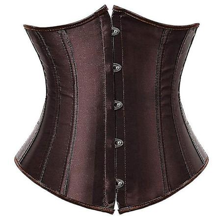 Gotisk Brun Underbyst Korsett Midjekorsett Lingerie 4XL