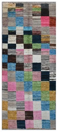 Berber Colourful Modern Hallmatta Mörkgrå/Brun (Ull, Afghanistan)