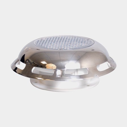 Ventilatore solare, con cappuccio in acciaio inox, Ø191 mm, con interruttore on/off + batteria