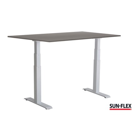 SUN-FLEX Bord VI höj/sänk 160x80 vit/grå - Lyreco - Kontorsmöbler och inredning - Bord och hurtsar - Skrivbord - Höj/sänkbar