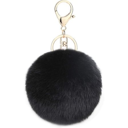 Fluffy nøglering blød plys charme ring nøglering imiteret pels bolde taske vedhæng nøglering dekoration