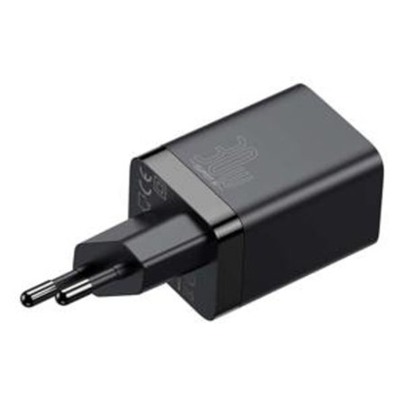 Baseus Super Si Pro snabbladdare USB + USB-C 30W (svart)