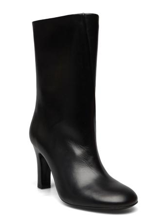 Imara Leather Bootie Shoes Boots Ankle Boots Ankle Boot - Heel Sort Filippa K