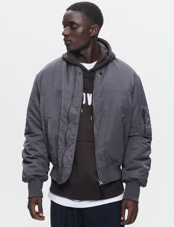 WOOD WOOD Wwmiley Elwyn Bomber - Grey - L