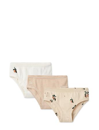 Nanette Printed Briefs 3-Pack Mix Night & Underwear Underwear Panties Korall Liewood*Betinget Tilbud