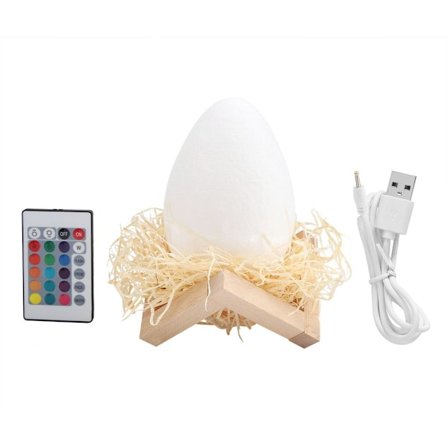 16 färger 3D-tryckt USB-laddningsbar dinosaurieägg natt KLB
