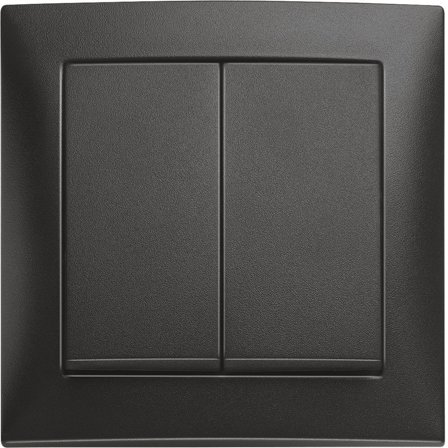 Hager 6350340406 Tryckknapp antracit 4x1-pol, Strömbrytare & vägguttag