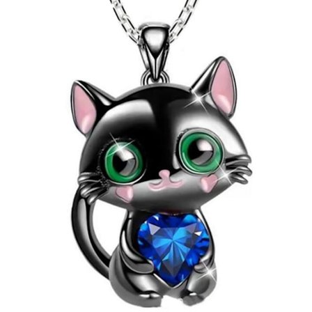 Cartoon Meow Love Diamant Hängehalsband