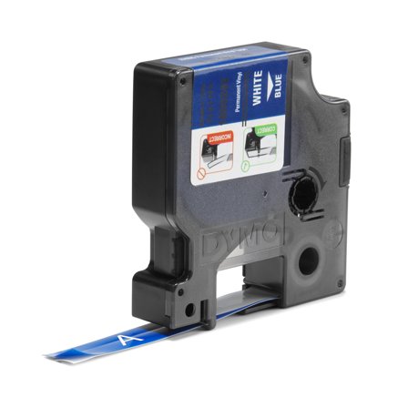 DYMO Rhino 12 mm Vinyl white on Blue