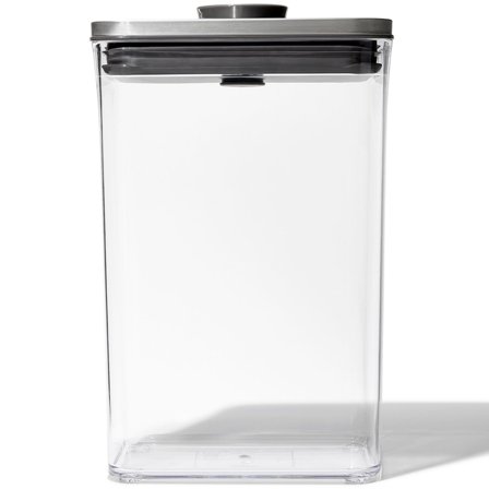 Oxo POP rektangulær stål beholder 2,6 liter - Klar og stål | KitchenOne