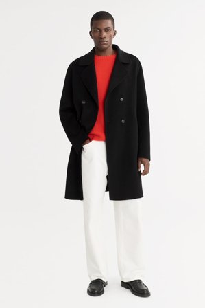 Soft Goat - Men's Double Breasted Coat - Cashmere jacket - M - Black