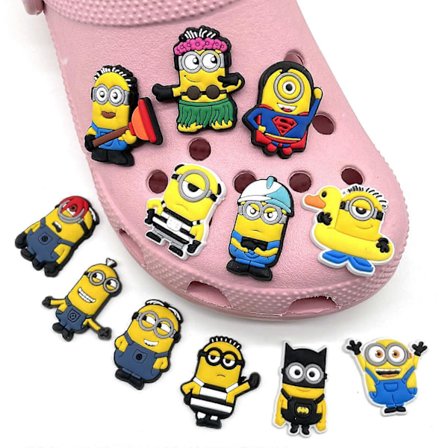 12 stk. Minions Grusomme Mig Tema Crocs Sko Charms Til DIY Træsko Sandaler Dekoration Sko Tilbehør Sæt Gave