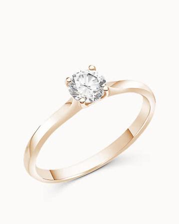 Diamantring Ally 18K Rose Gull Naturlig Diamant 0.30 Carat - Forlovelsesringer & Gifteringer hos Vanbruun