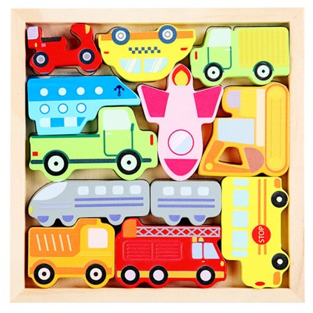 3D Puinen Palapeli Puulelu Varhaiset Rakennuspalikat Taaperoille Lapsille, Lasten 3D Puinen Palapeli