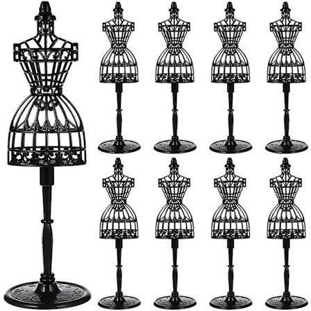 12 stk. Dukke Kjolestativ Dukke Kjolestøtteholdere Mannequin Mini Dukketøystativ