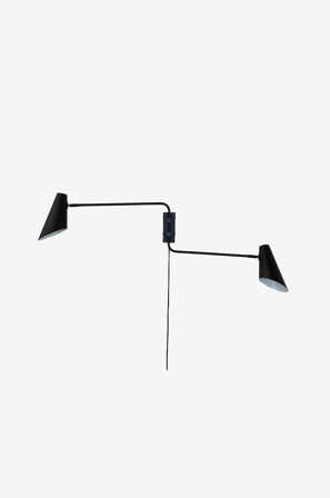 Dyberg Larsen - Vegglampe Cale dobbel - Svart - Vegglamper - Fra Homeroom