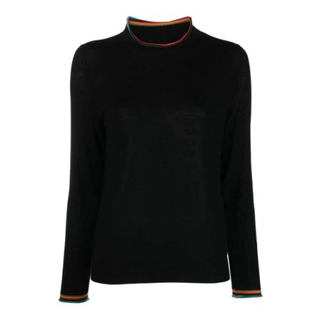 PS By Paul Smith, Round-neck Knitwear Zwart, Dames, Maat:S