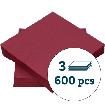 Serviett 3-Lag Bordeaux 40x40