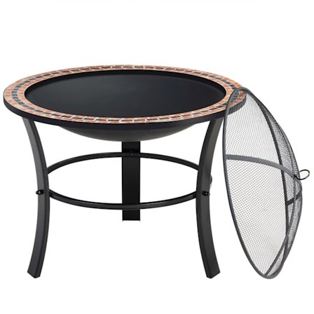 Eldstad – 90 cm mosaiksten, pulverlackerat stål