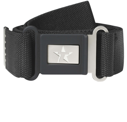 Texstar AB04199920180 Belte stretch, borrelåsjustering Svart/grå, Klær