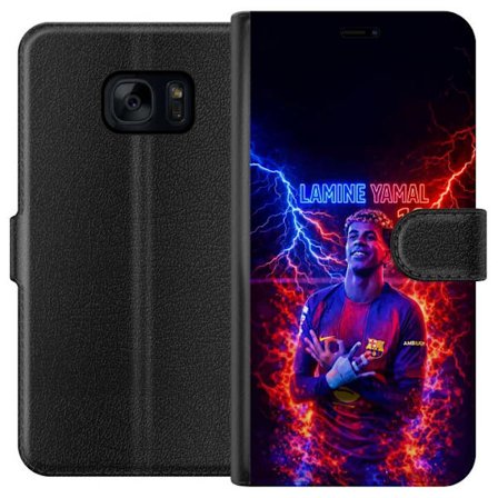 Yhteensopiva Lompakkokotelo Samsung Galaxy S7 Viktor Gyökeresin muotokuva Arsenal-paita päällä, jossa intensiivinen katse ja tumma dramaattinen tausta