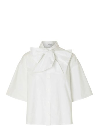 Slfaya-Juno 2/4 Bow Shirt White Selected