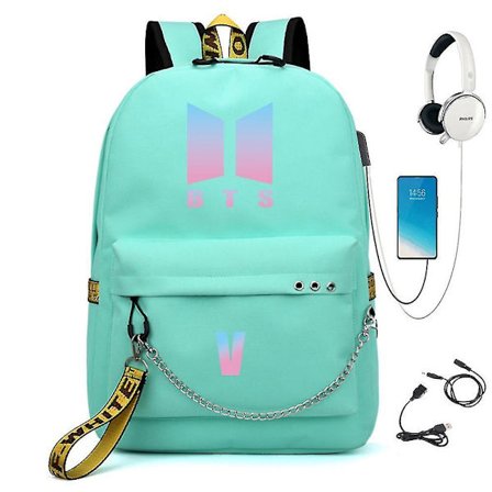 Bts Backpack Cute Usb Charging School Bag