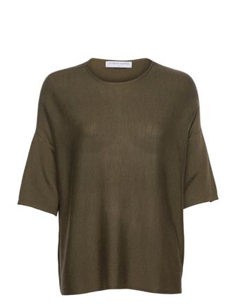 Merino Lyocell Wide Tee Khaki Cathrine Hammel