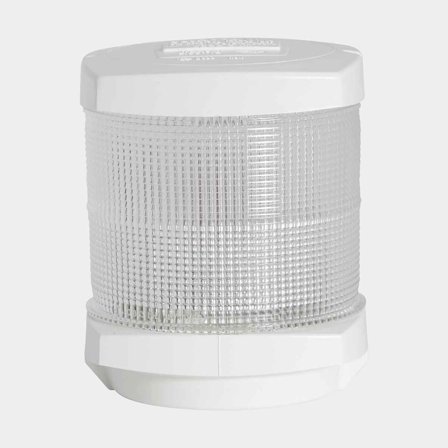 Luz de âncora para montagem superior Hella 2984, 25 W, 12 V, 360°, plástico branco resistente a UV, 108 x 107 x 90 mm, branca, para embarcações <20 