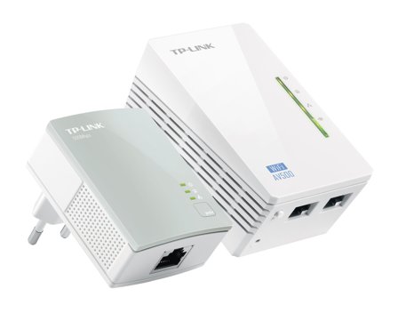 TP-Link TL-WPA4220KIT AV500 2-Port Wifi Powerline Adapter Starter Kit - bro - 802.11b/g/n - veggpluggbar