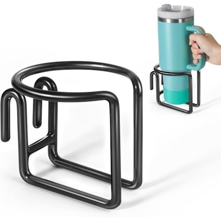 Handlekurv Koppholder, Hengende Koppholder for Handlekurver, Svart, Rustfritt Stål