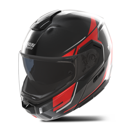 Nolan N90-3 06 Sincrono Modular Helmet Black/Red/White Metal XL
