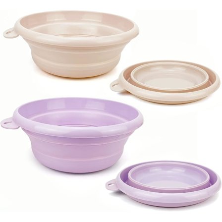 IC 2-pak Foldbar Vask Foldbar Opvaskbalje Foldbar Håndvask, Pladsbesparende til Opvask, Frugt og Camping, Vandreture og Hjem