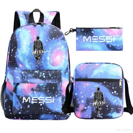 Fodbold messi rygsæk 3 stk Sky Blue