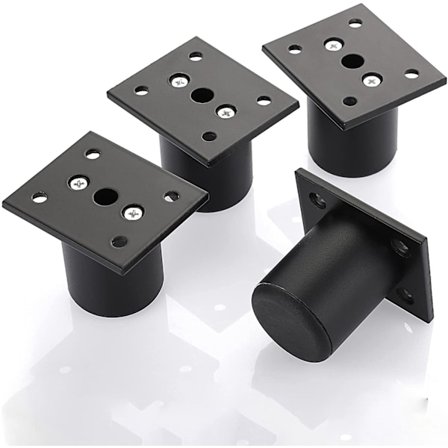 4 justerbare møbelben sengbenhøyde (svart, H 50 mm)