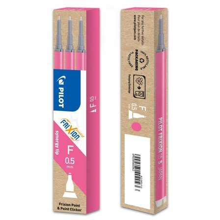 PILOT FriXion, refill för gelpenna, extra tunn spets på 0,5mm, rosa bläck 3/fp - Lyreco - Kontorsmaterial - Pennor - Pennpatroner