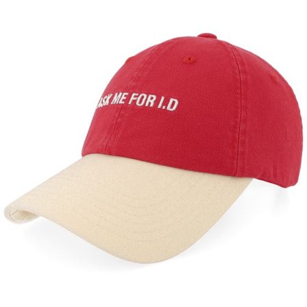 Pica Pica - Röd unconstructed Keps - Ask Me For I.d Red/Beige Dad Cap @ Hatstore