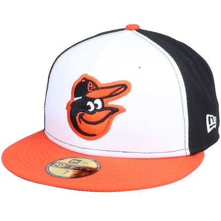 New Era - MLB White fitted Czapka Z Daszkiem - Baltimore Orioles Authentic On-Field 59Fifty White/Orange/Black Fitted @ Hatstore