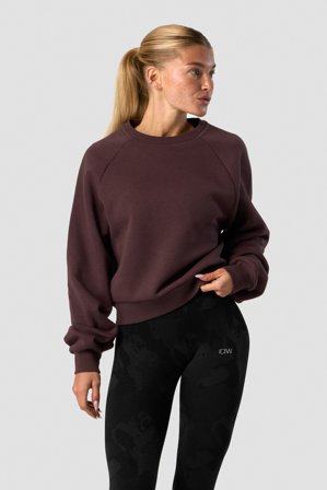 ICANIWILL - Everyday Cropped Crewneck Burgundy - Oberteile - Damen - ICIW