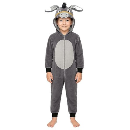 Barn Jul Krubba Åsna Kostym Flanell Fleece Maskerad för Skolpjäs