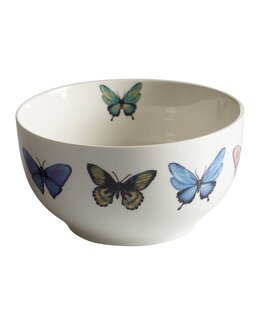 Skål Sommerfugl med håndtegnet motiv Hvid