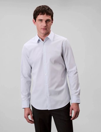 Calvin Klein Ls Thin Stripe Supima Stretch Sl - Blue - M