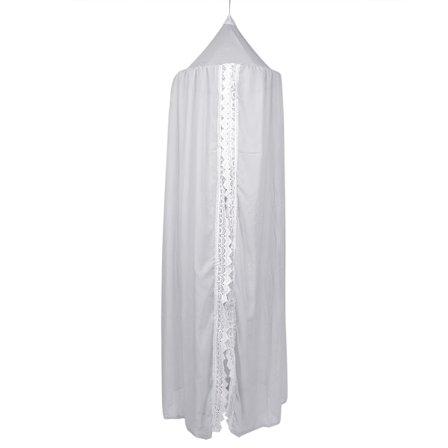 Vackert Grått Barnrum Säng Myggnät Spetsdekor Heminredning