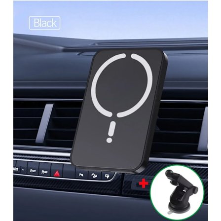 15 W:n magneettinen langaton autolaturi, Magsafe-yhteensopiva iPhone 12–16 Pro Max -puhelinteline [YDE]