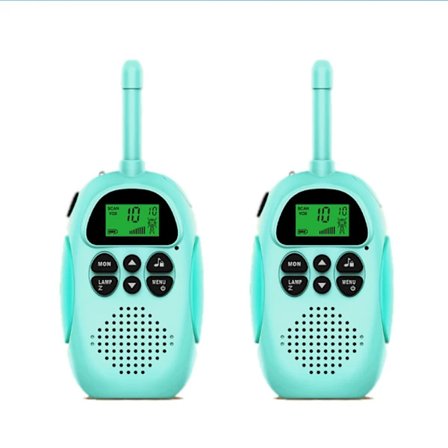 Walkie-talkie for barn, 2-pakks oppladbare walkie-talkies, 16-kanals radioleker for gutter, jenter, utendørs eventyr, camping