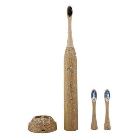 Smart bambus elektrisk tandbørste med kulbørster - miljøvenlig og genopladelig