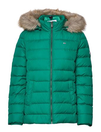 Tjw Basic Hooded Down Jacket Fôret Jakke Grønn Tommy Jeans